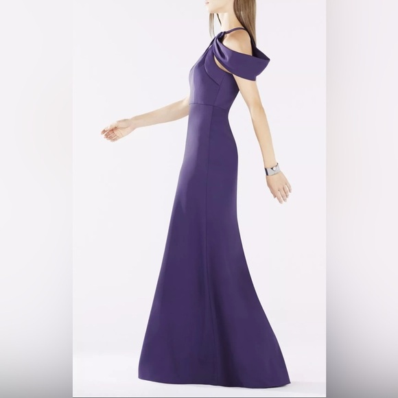 BCBGMaxAzria Purple One Shoulder Gown - Picture 3 of 8